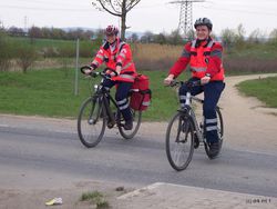 Foto: Ein DRK-Team auf Fahrrädern